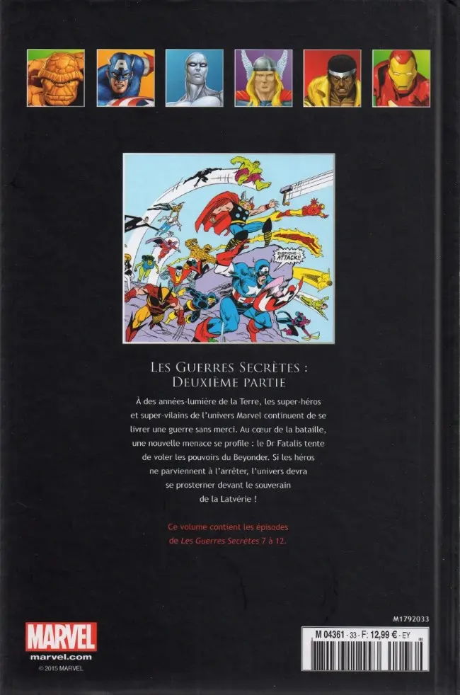 Verso de l'album Marvel Comics - La collection de référence Tome 33 Les Guerres Secrètes - Deuxième partie