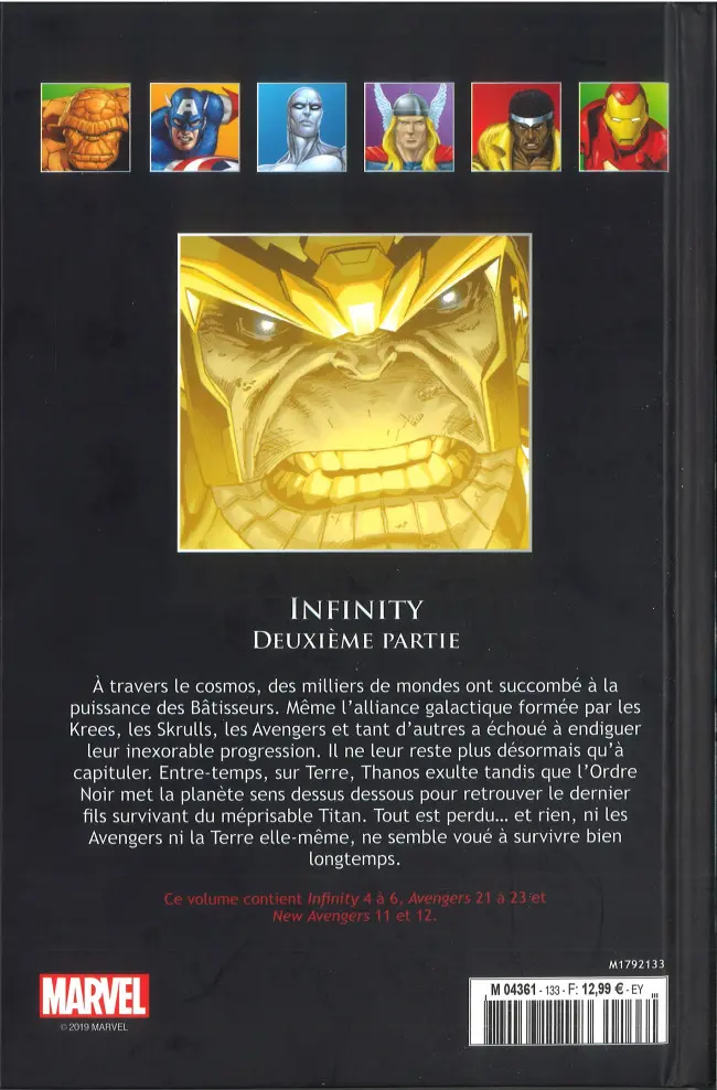 Verso de l'album Marvel Comics - La collection de référence Tome 133 Infinty - Deuxième Partie