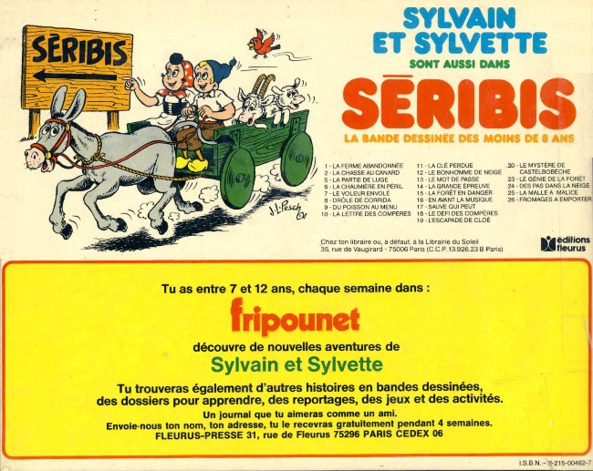 Verso de l'album Sylvain et Sylvette Tome 14 Le Taureau mélomane
