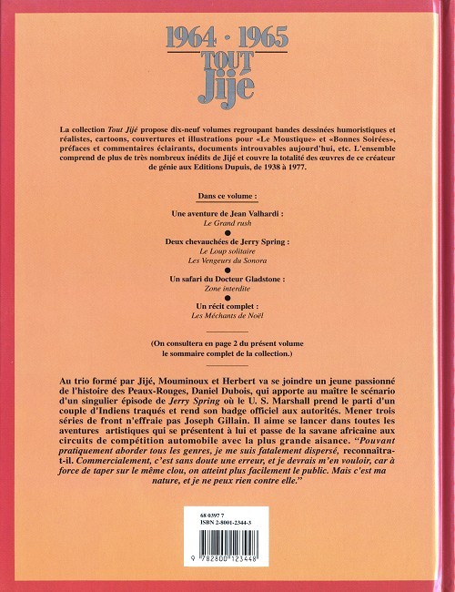 Verso de l'album Tout Jijé Tome 11 1964-1965