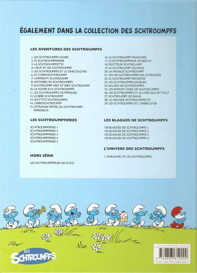 Verso de l'album Les Schtroumpfs Tome 22 Le schtroumpf reporter