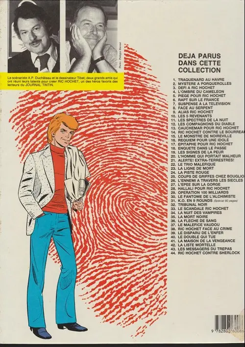 Verso de l'album Ric Hochet Tome 15 Le Monstre de Noireville