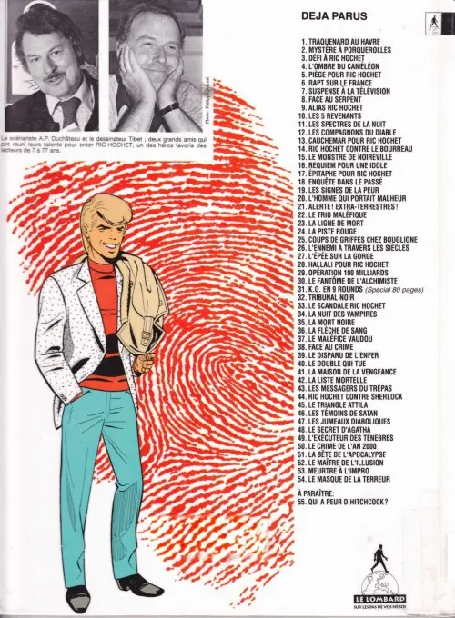 Verso de l'album Ric Hochet Tome 35 La mort noire