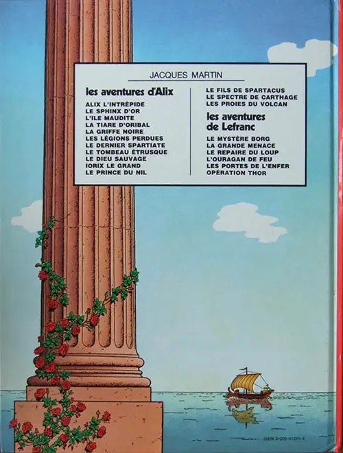 Verso de l'album Alix Tome 11 Le prince du Nil