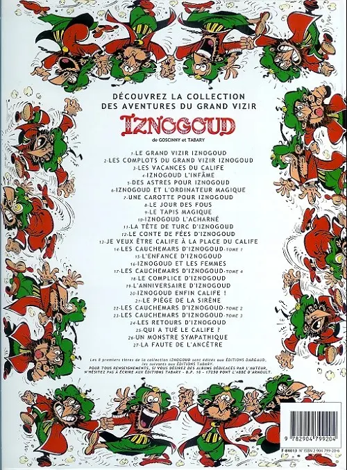 Verso de l'album Iznogoud Tome 20 Enfin Calife!