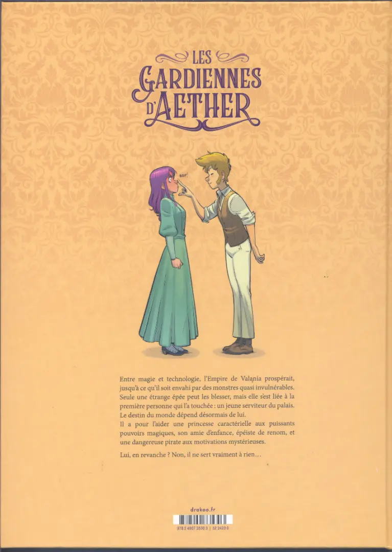 Verso de l'album Les gardiennes d'Aether 1 Un héros improbable