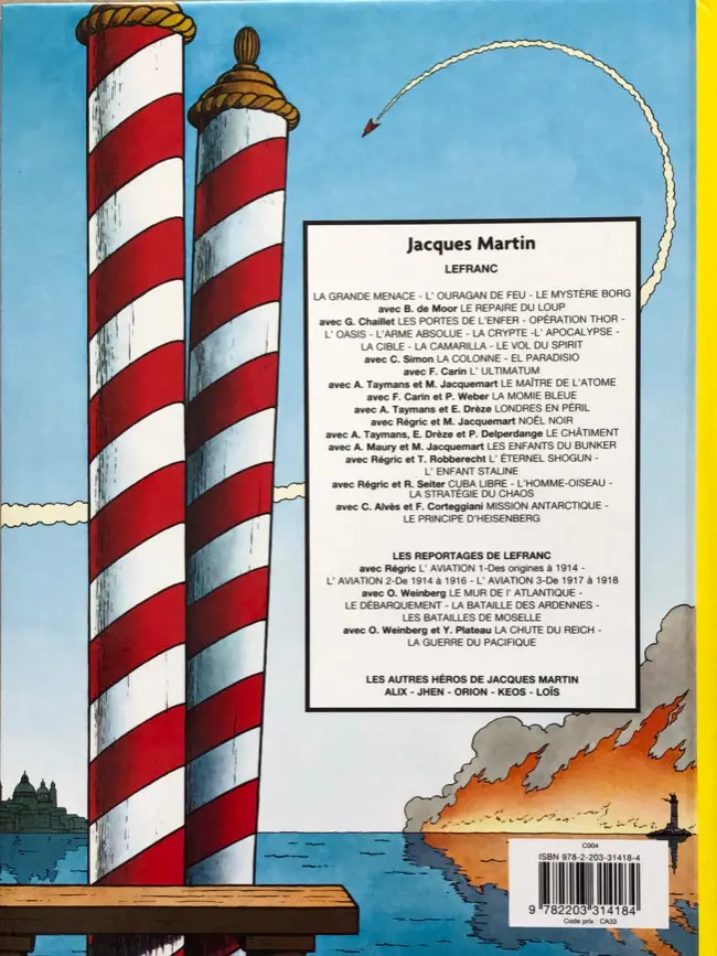 Verso de l'album Lefranc Tome 17 Le maître de l'atome