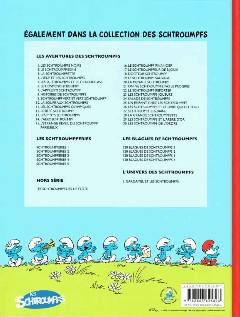 Verso de l'album Les Schtroumpfs Tome 21 On ne schtroumpfe pas le progrès