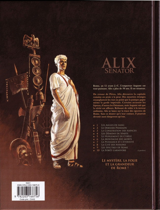 Verso de l'album Alix Senator Tome 9 Les Spectres de Rome