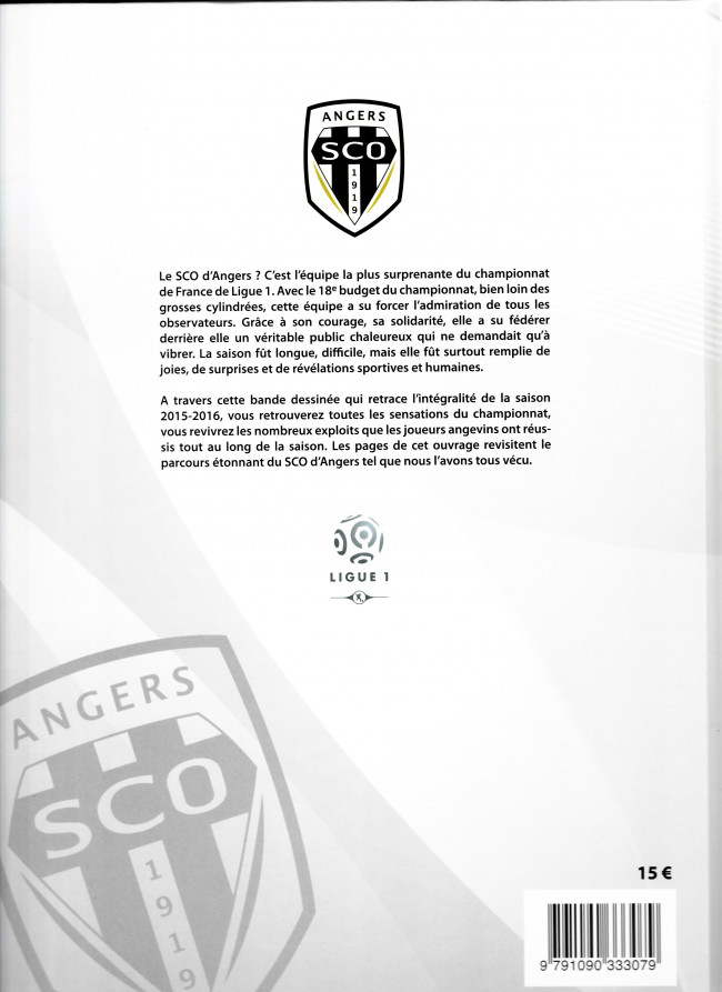 Verso de l'album La formidable saison 2015/2016 d'Angers SCO en Ligue 1