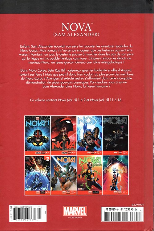 Verso de l'album Le meilleur des Super-Héros Marvel Tome 94 Nova