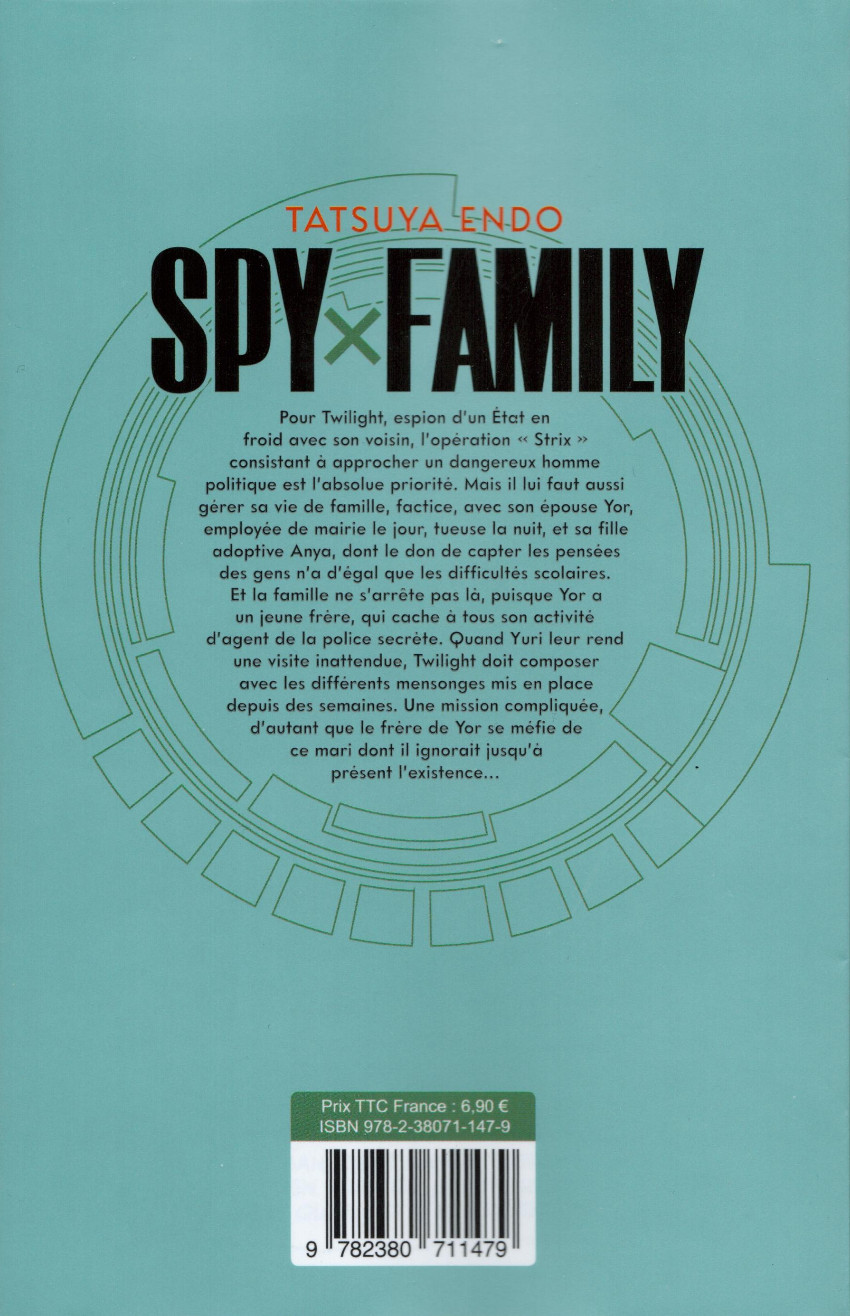 Verso de l'album Spy x Family 3
