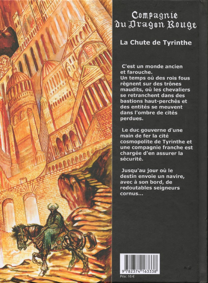 Verso de l'album Compagnie du Dragon Rouge Tome 1 La chute de Tyrinthe