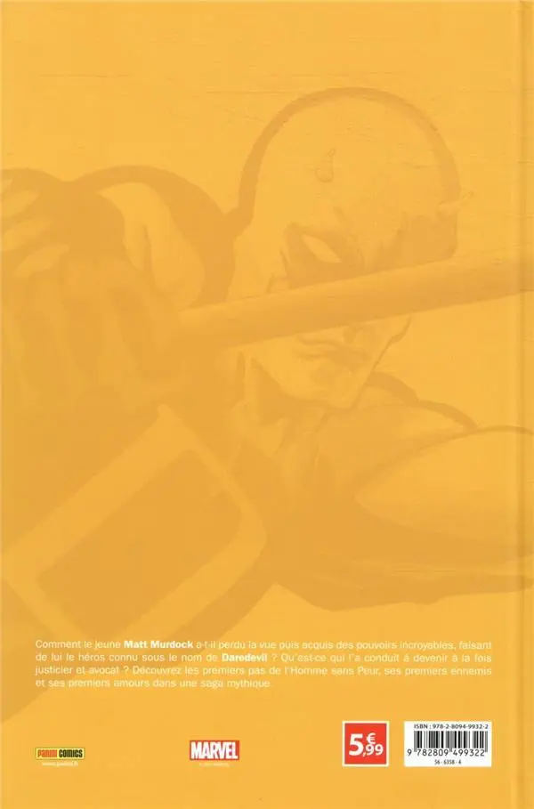 Verso de l'album Le printemps des comics Tome 10 Daredevil - Jaune