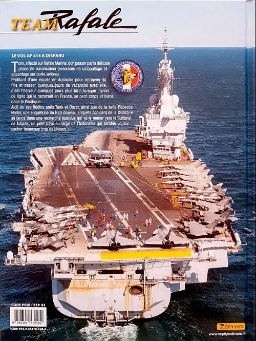 Verso de l'album Team Rafale N° 10 Le vol AF 414 a disparu