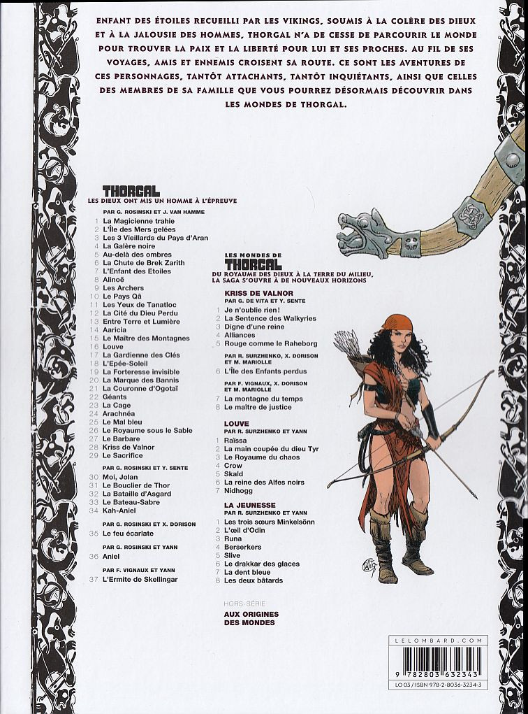 Verso de l'album Les mondes de Thorgal - Kriss de Valnor Tome 4 Alliances
