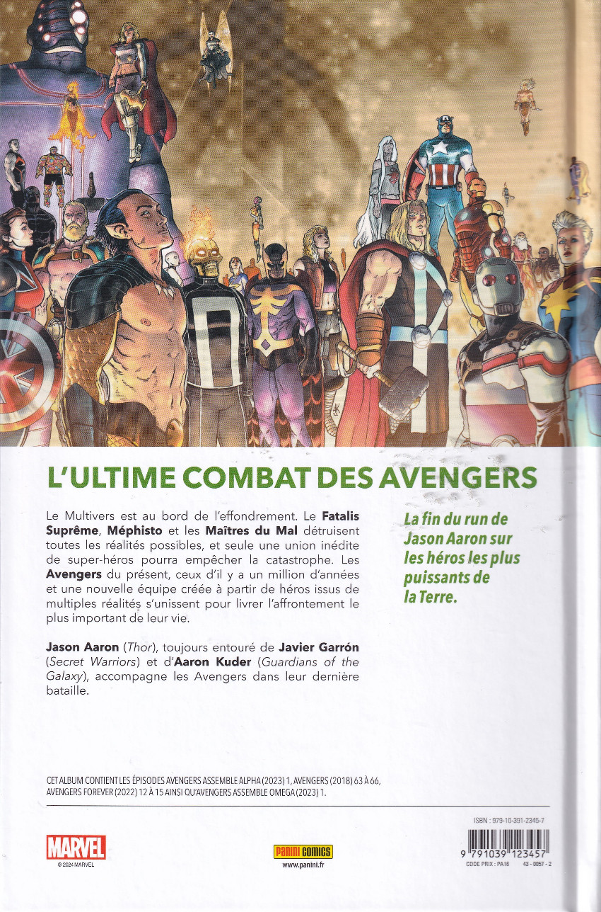 Verso de l'album Avengers 11 Rassemblement
