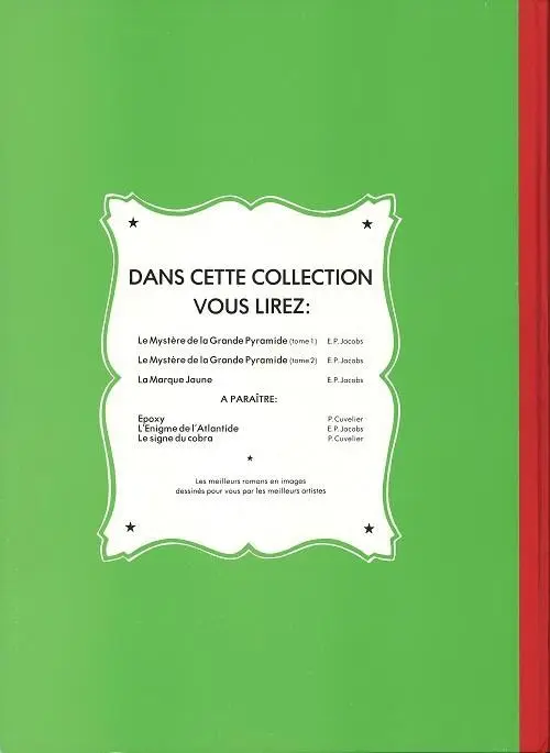 Verso de l'album Blake et Mortimer Tome 6 La Marque Jaune