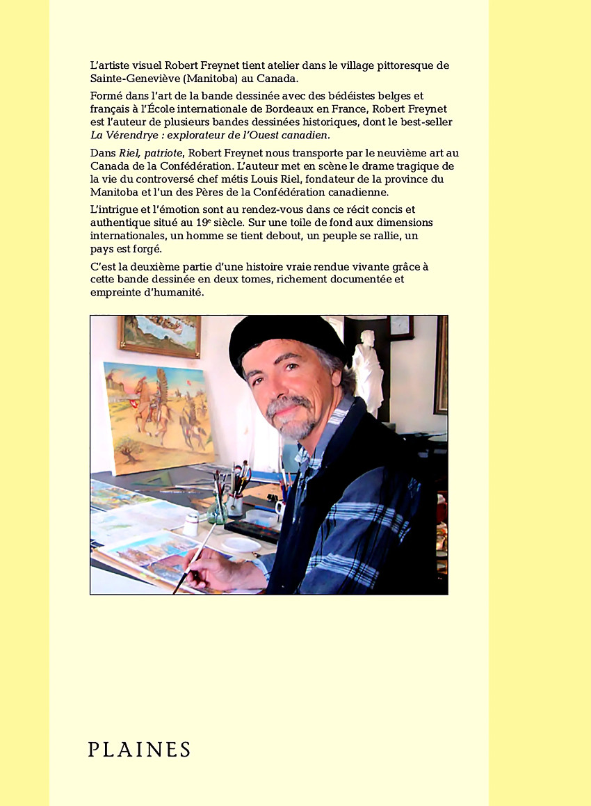 Verso de l'album Riel, patriote Tome 2 Défenseur du Nord-Ouest