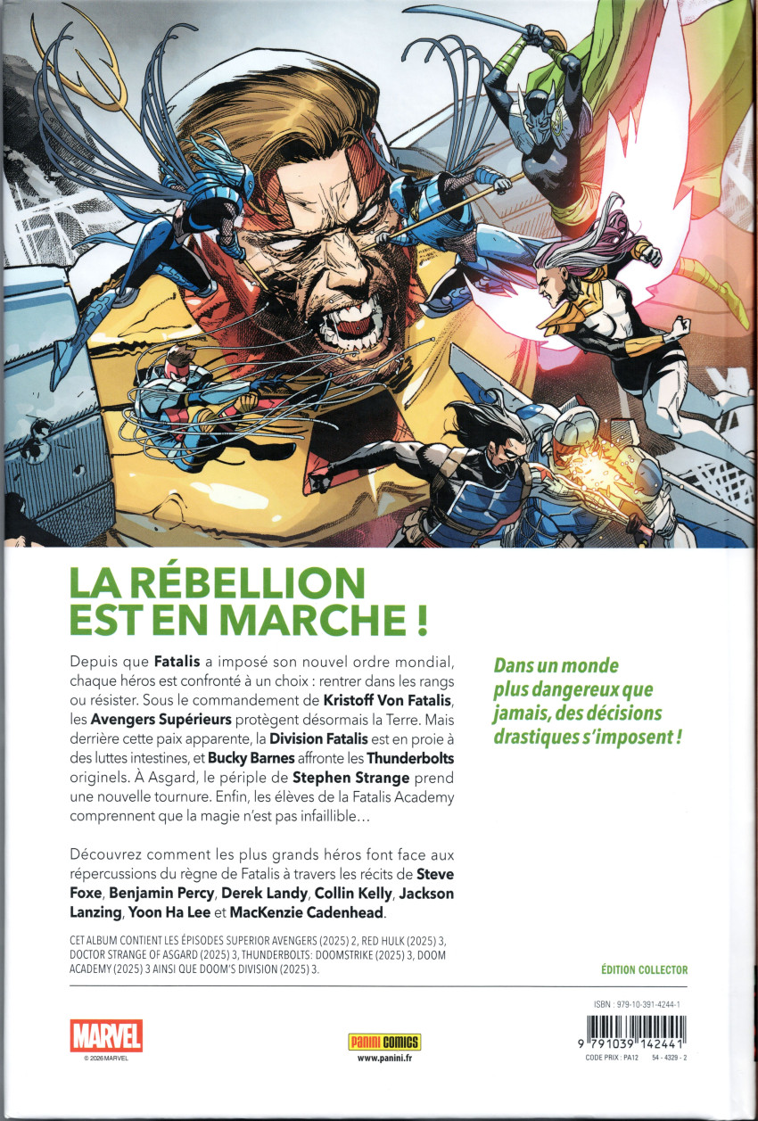 Verso de l'album Doom World - Le règne de Fatalis Volume 3/8