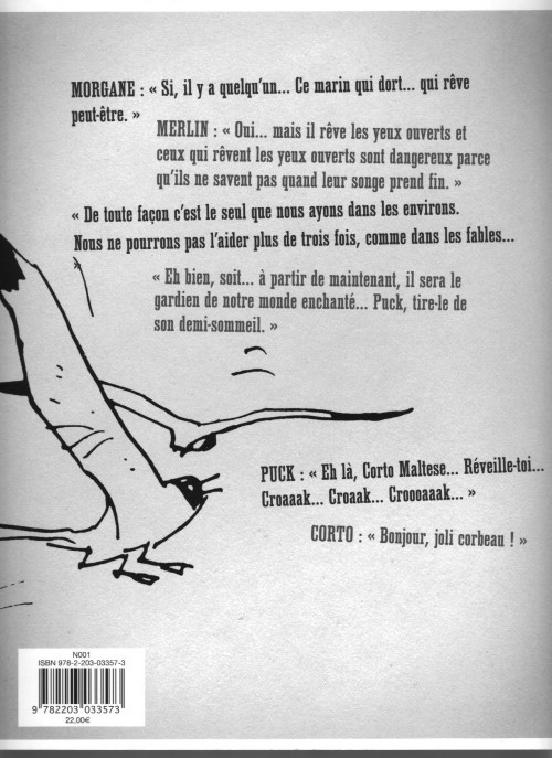 Verso de l'album Corto Maltese Tome 5 Les Celtiques