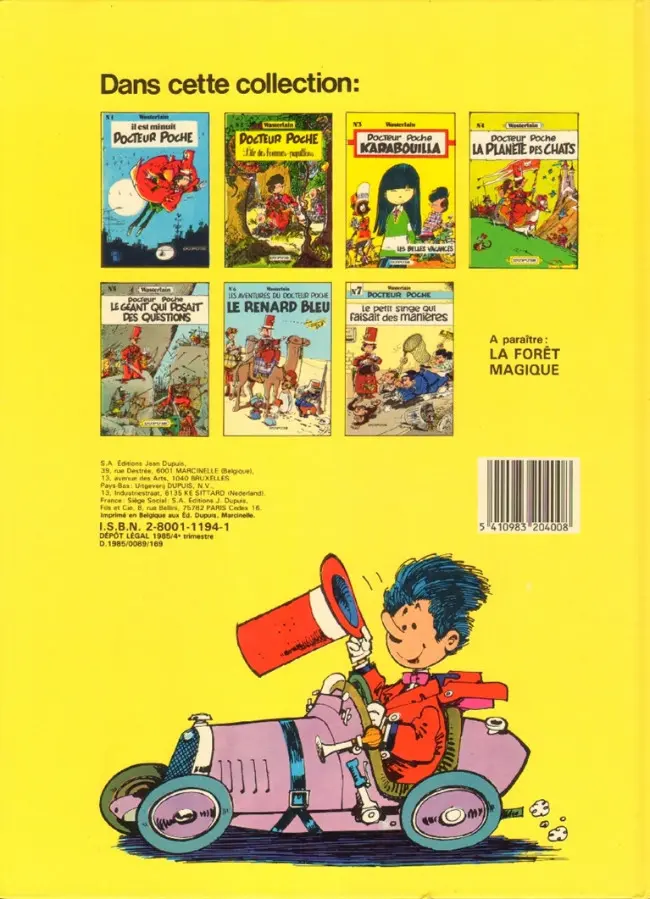Verso de l'album Docteur Poche Tome 7 Le petit singe qui faisait des manières