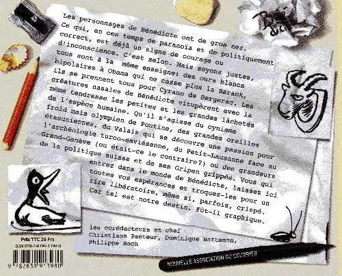 Verso de l'album 101 dessins de presse