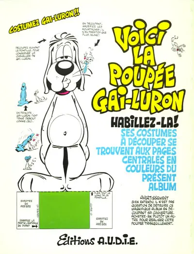 Verso de l'album Gai-Luron Tome 6 Gai-Luron ce héros au sourire si doux