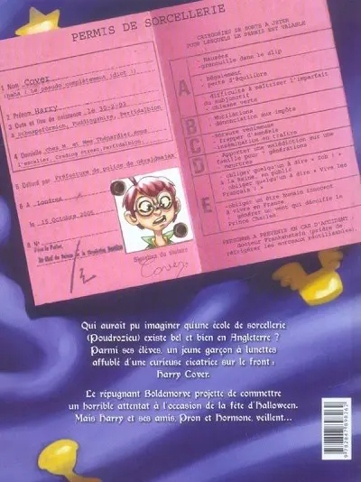 Verso de l'album Harry Cover Tome 1 L'ensorcelante parodie