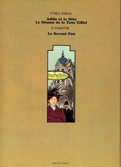 Verso de l'album Les Aventures Extraordinaires d'Adèle Blanc-Sec Tome 2 Le Démon de la Tour Eiffel