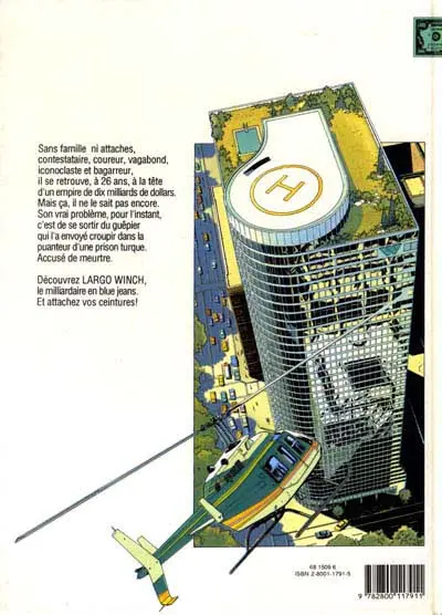 Verso de l'album Largo Winch Tome 1 L'héritier