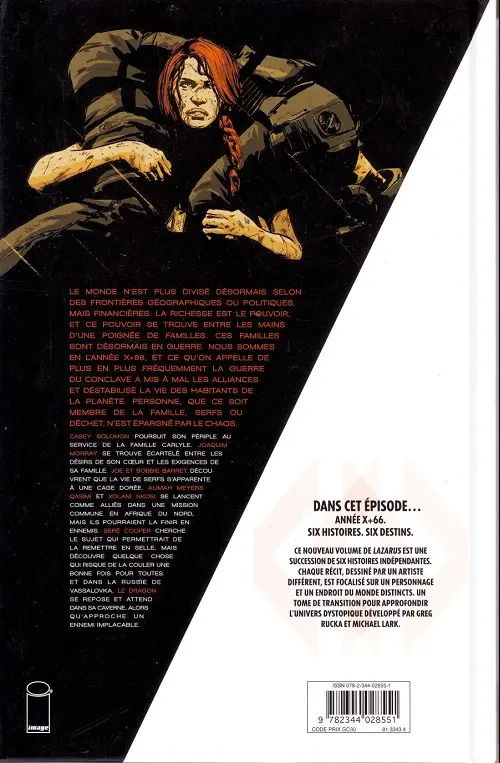 Verso de l'album Lazarus Tome 6 X+66