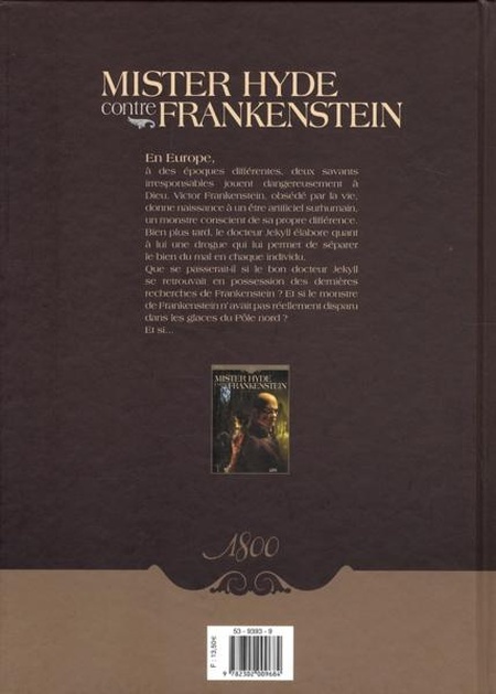 Verso de l'album Mister Hyde contre Frankenstein Tome 1 La dernière nuit de Dieu