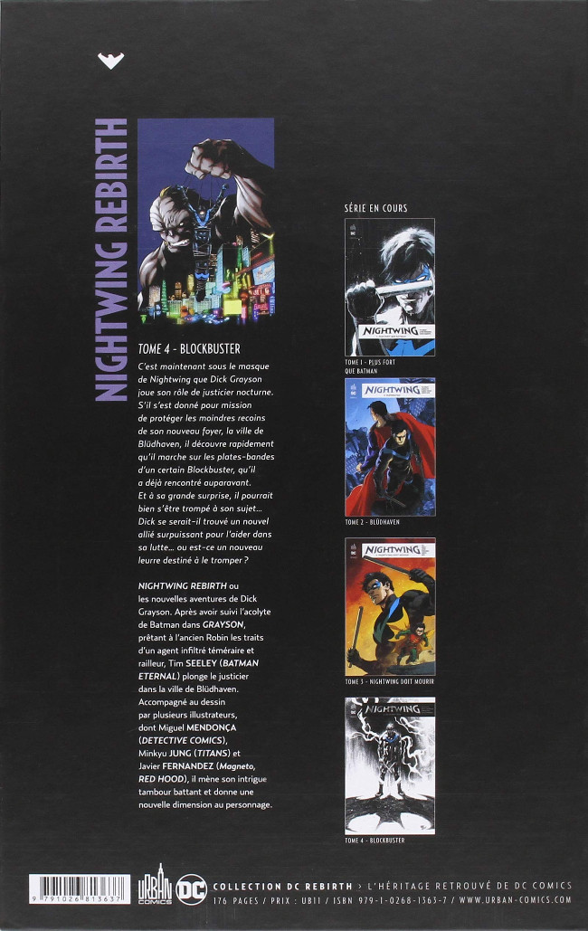 Verso de l'album Nightwing Rebirth Tome 4 Blockbuster
