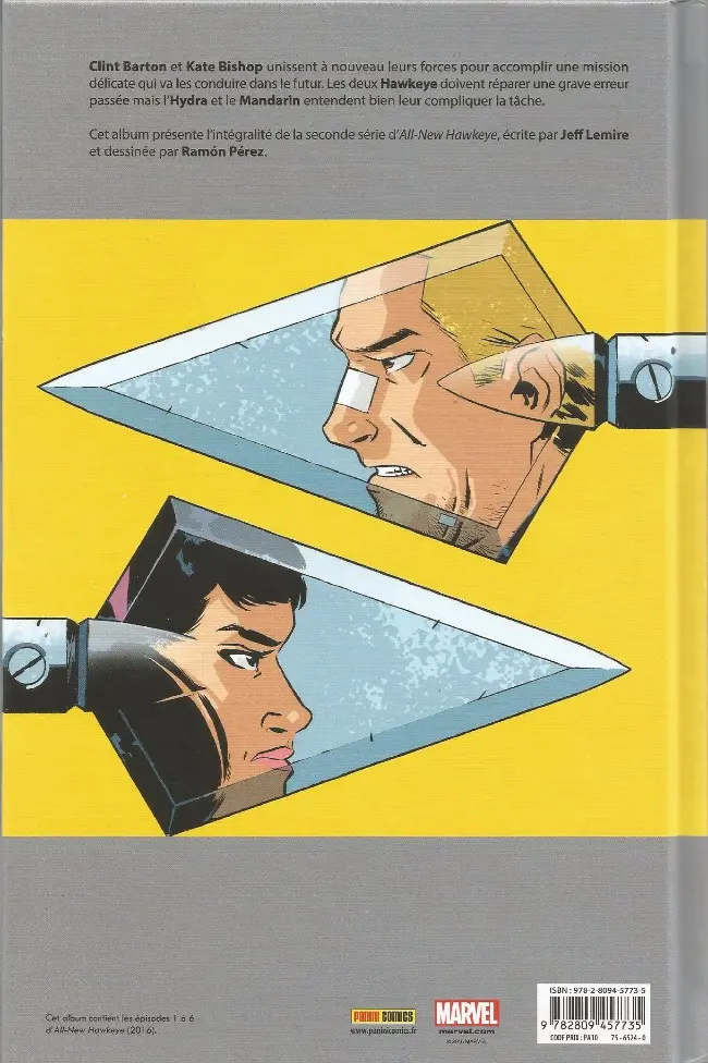 Verso de l'album All-New Hawkeye Tome 2 Les Hawkeye