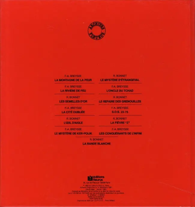 Verso de l'album Oscar Hamel et Isidore Tome 7 Les conquérants de l'infini