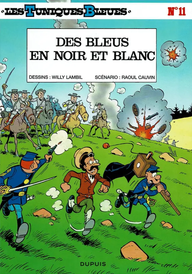 Couverture de l'album Les Tuniques Bleues Tome 11 Des Bleus en noir et blanc