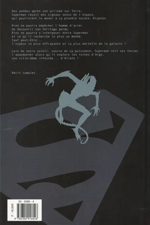 Verso de l'album Superman / Aliens Tome 1 Superman Aliens
