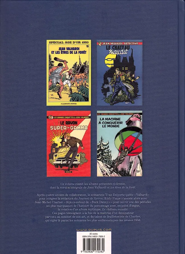 Verso de l'album Valhardi L'intégrale Tome 3 L'Intégrale 1950-1954