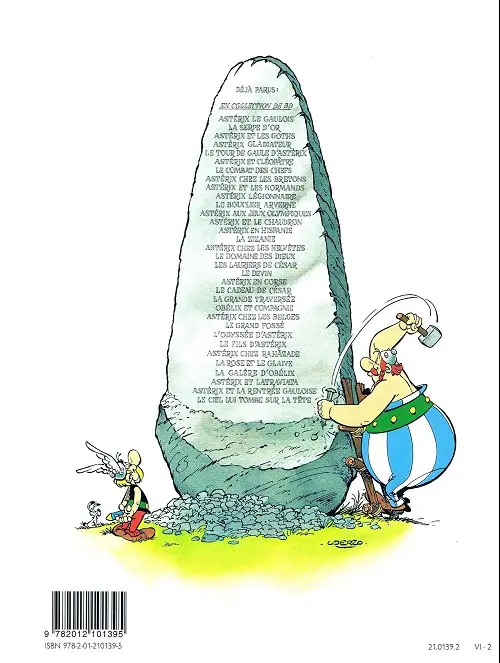 Verso de l'album Astérix Tome 7 Le combat des chefs