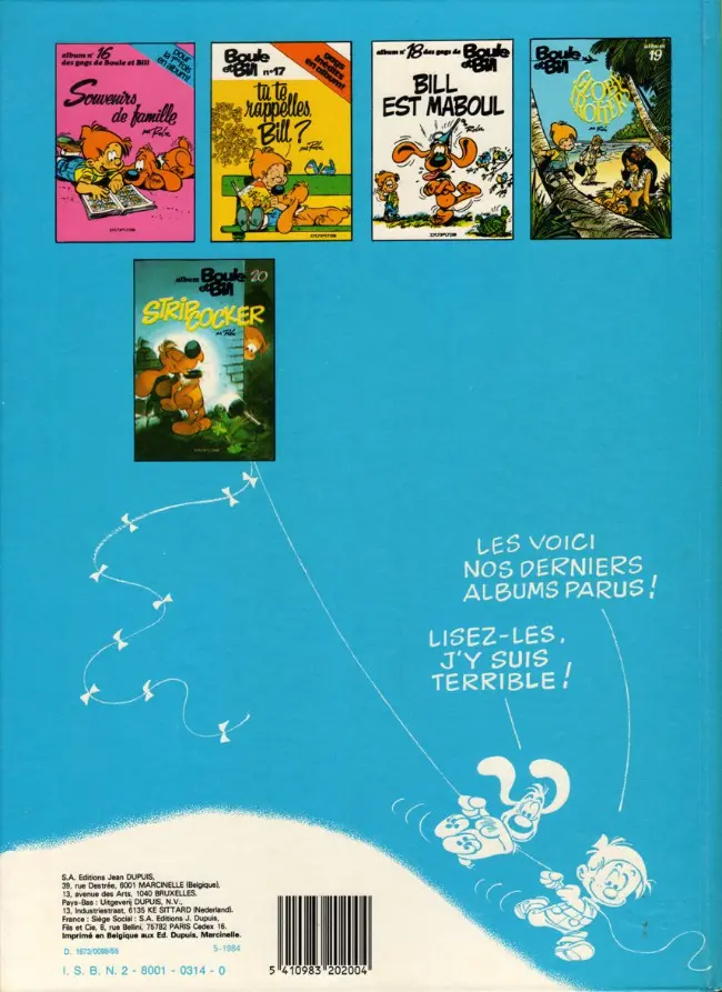 Verso de l'album Boule & Bill Tome 9 Une vie de chien !