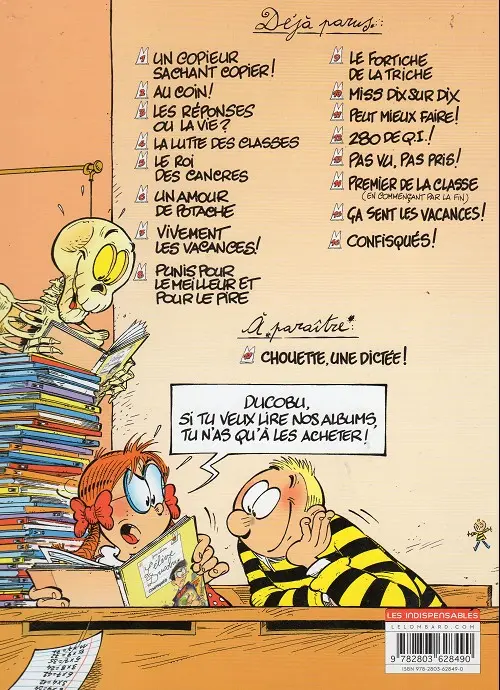 Verso de l'album L'Élève Ducobu Tome 8 Punis pour le meilleur et pour le pire
