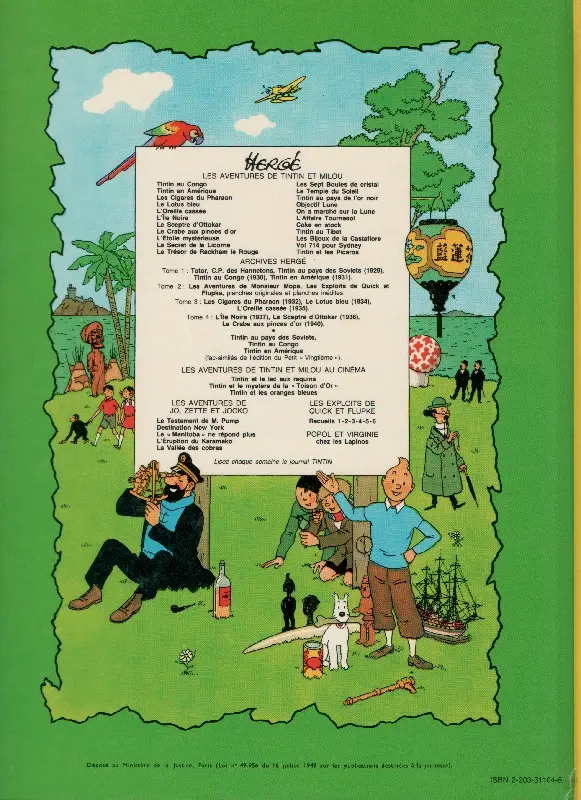 Verso de l'album Les Aventures de Jo, Zette et Jocko Tome 4 Le Rayon du Mystère 2e épisode, L'éruption du Karamako