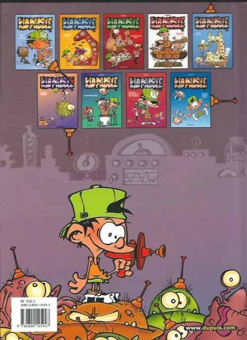 Verso de l'album Kid Paddle Tome 4 Full métal casquette