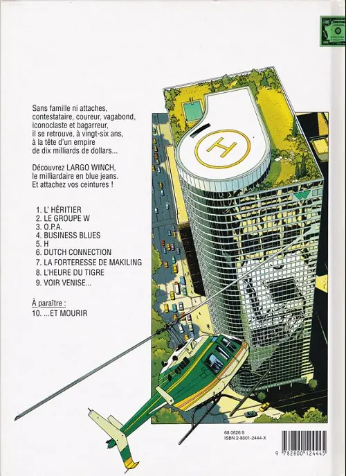 Verso de l'album Largo Winch Tome 8 L'heure du tigre