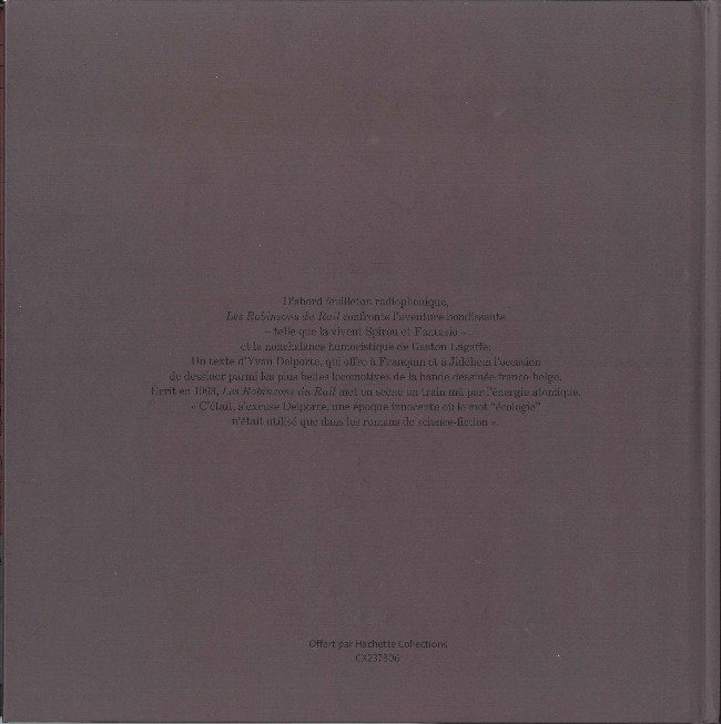 Verso de l'album Les Robinsons du rail Tome 1