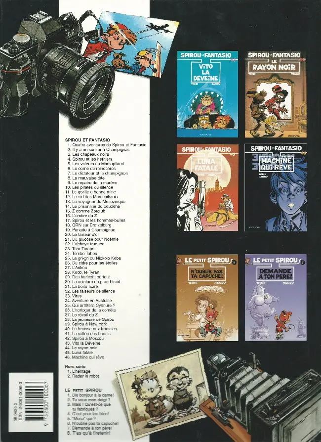 Verso de l'album Spirou et Fantasio Tome 4 Spirou et les héritiers