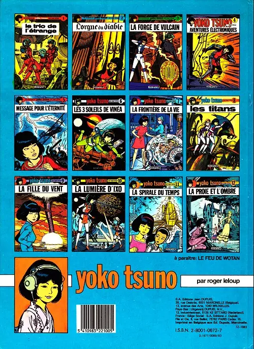Verso de l'album Yoko Tsuno Tome 7 La frontière de la vie