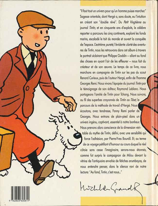Verso de l'album Hergé et Tintin reporters