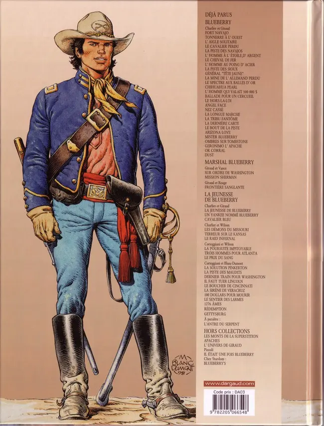 Verso de l'album La Jeunesse de Blueberry Tome 20 Gettysburg